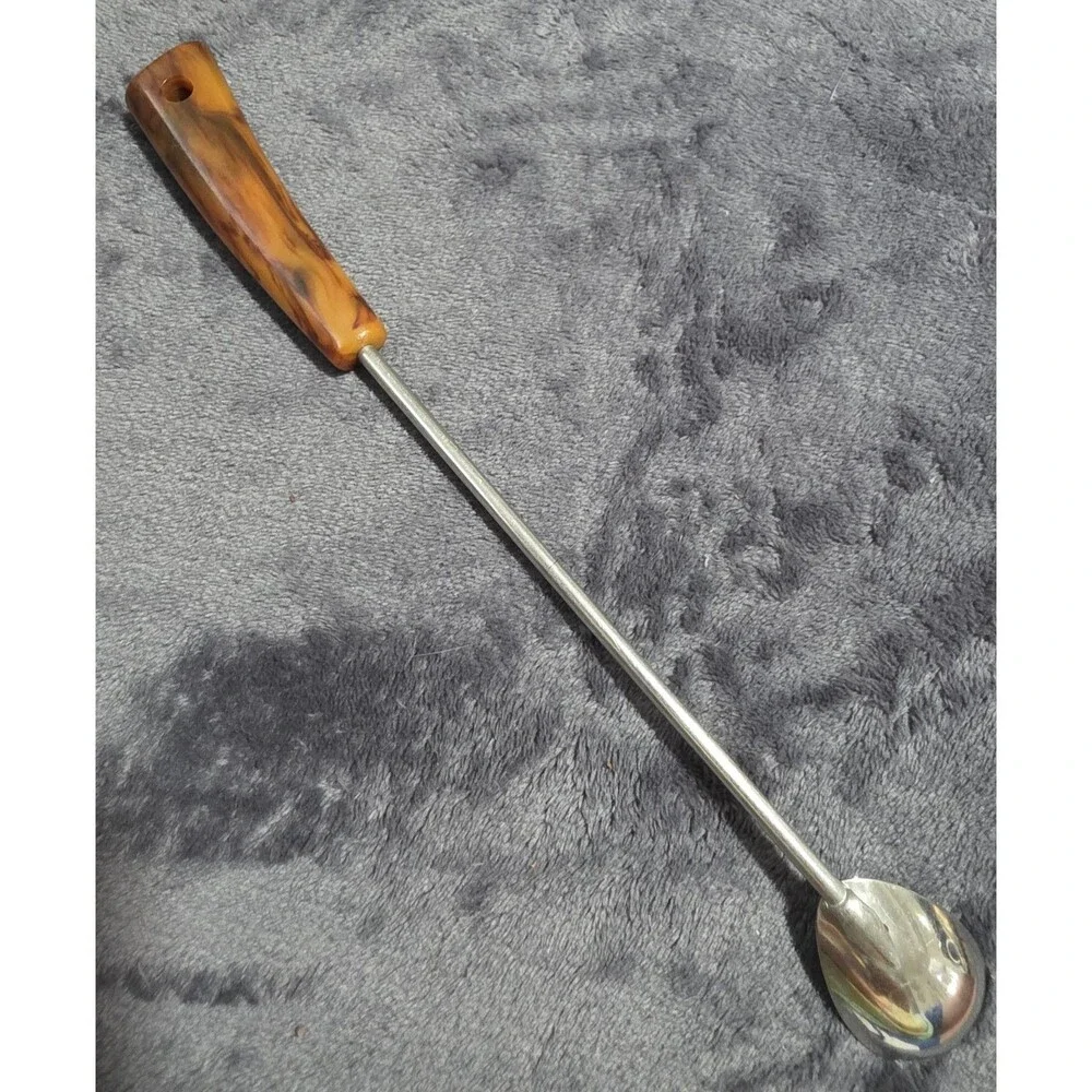 Vintage MCM Mid-CenturyModern BAKELITE Handle 3pcBarUtensils SpoonStrainerOpener